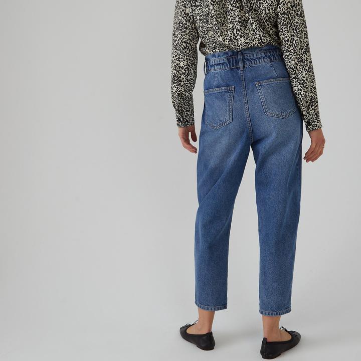 Actual product image La Redoute Collections Balloon jeans with high paperbag waistband