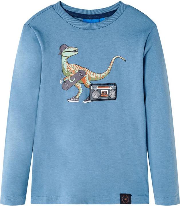 VidaXL Kinder-Langarmshirt Mittelblau 92,Material: 100 (92)