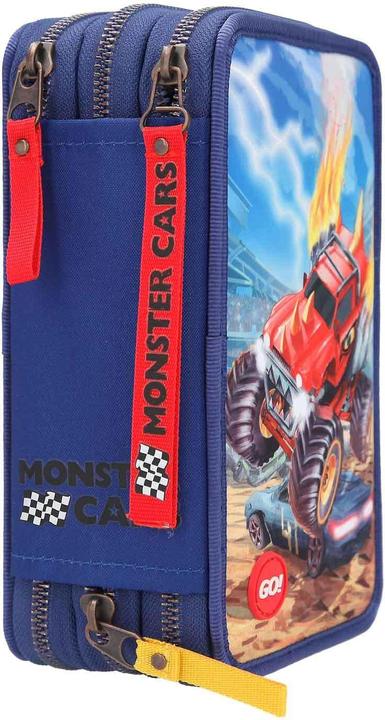 Produktbild Monster Cars Depesche 11859 - Gefüllte 3-fach Federtasche im Monster-Truck Design, spannenden LED-E