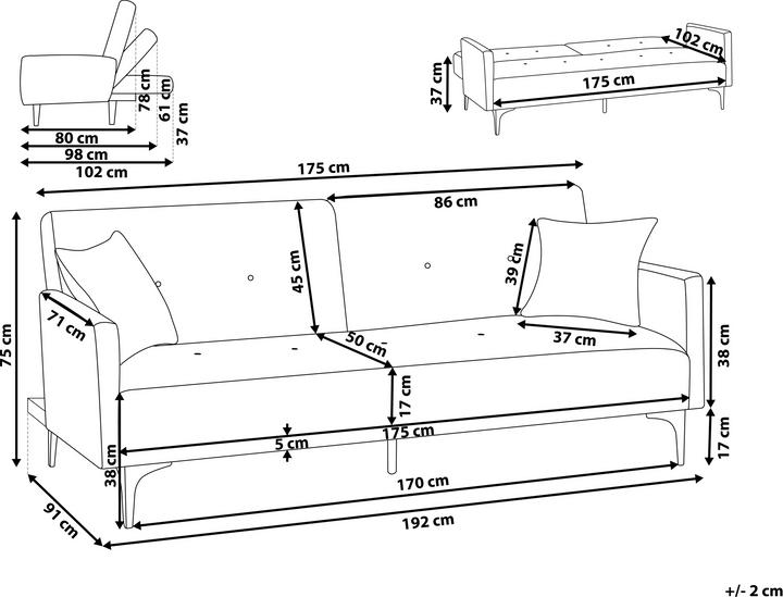 Actual product image Beliani Lucan (Sofa bed)