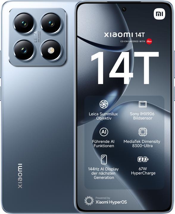 Actual product image Xiaomi 14T + Curved Gaming Monitor 30" Launch Bundle (256 GB, Titan Blue, 6.67", Dual SIM, 50 Mpx, 5G)
