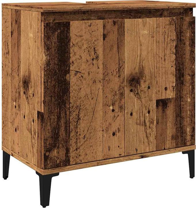 Produktbild VidaXL Waschbeckenunterschrank Unterschrank Badschrank Badmöbel Altholz-Optik (58 x 33 x 60 cm)