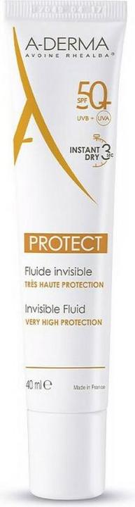 Actual product image A-Derma PROTECT Fluide invisible SPF50+ (Sun cream face, SPF 50+, 40 ml, 60 g)