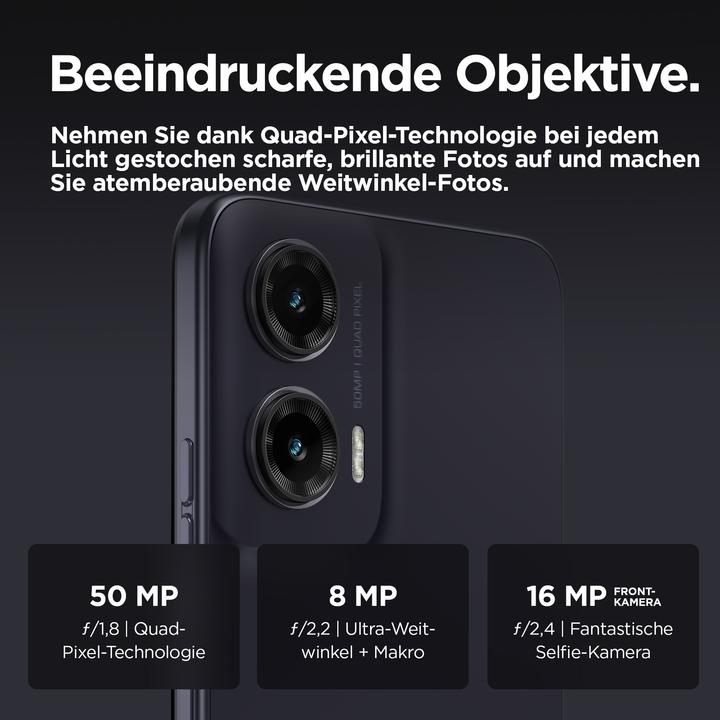 Produktbild Motorola Moto G35 (256 GB, Midnight Black, 6.72", SIM + eSIM, 50 Mpx, 3G)