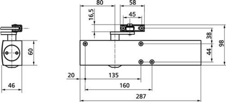 Produktbild Geze Normalgestänge zu Türschliesser TS 2000 V + TS 4000 (Zimmertür, Eingangstür, Holztür, Balkontür, Indoor)
