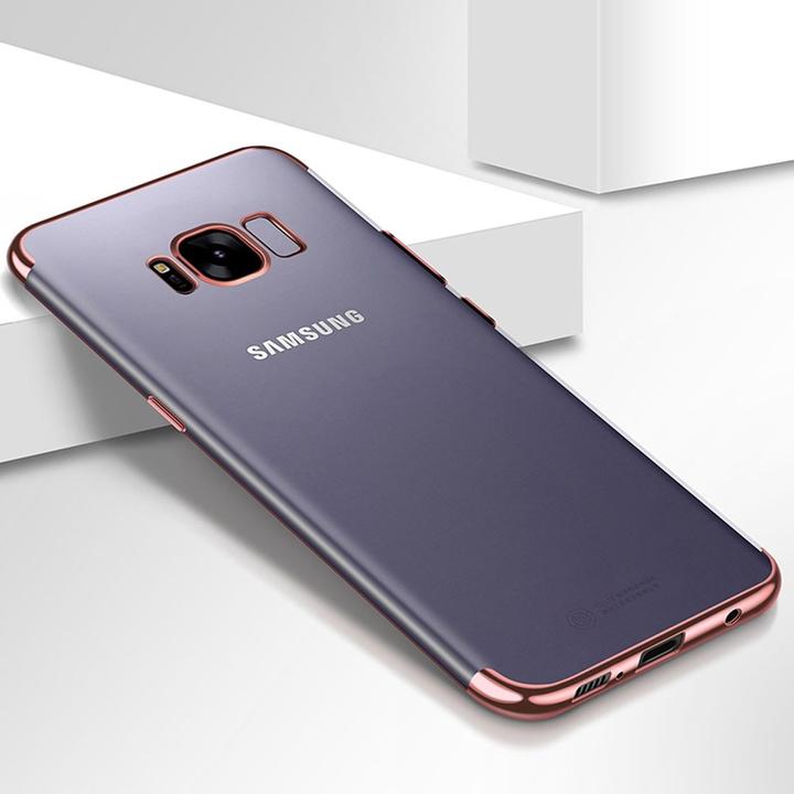 Produktbild König Design Handy Hülle Case für Samsung Galaxy S7 Edge Durchsichtig Transparent Rose Pink (Samsung Galaxy S7 Edge)