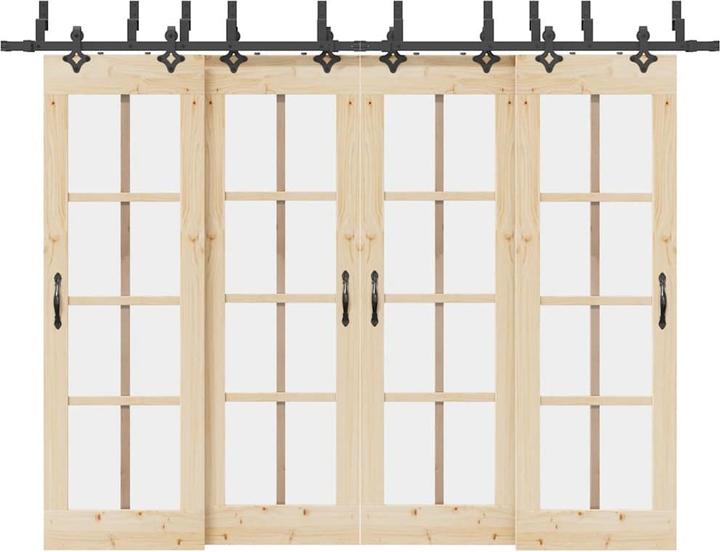 Actual product image VidaXL Sliding door fitting set 152.5 cm steel black Sliding door fitting set