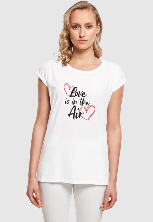 Produktbild Merchcode Ladies Valentines Day - Love is in the Air Extended Shoulder Tee - 117155 (S)
