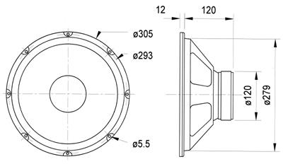 Produktbild Visaton HiFi-Tieftöner W 300, 8 Ohm