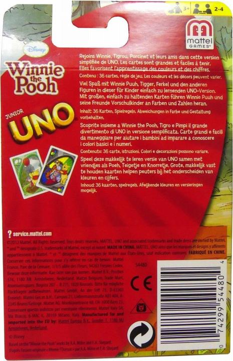 Image du produit Mattel Games UNO Junior avec Winnie l'Ourson (Allemand, Français, Italien)