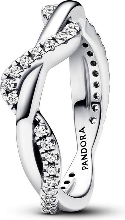 Pandora Funkelnde Verschlungene Welle Ring (54, 925 Silber)