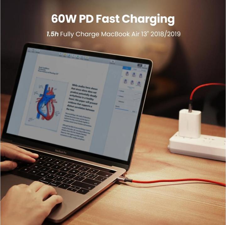 Produktbild Ugreen USB-C to USB-C cable 2.0 1m (red) (1 m, USB 2.0)