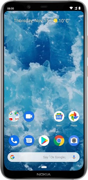 Image du produit Nokia 8.1 (64 Go, Acier, 6.18", Double SIM hybride, 13 Mpx, 4G)