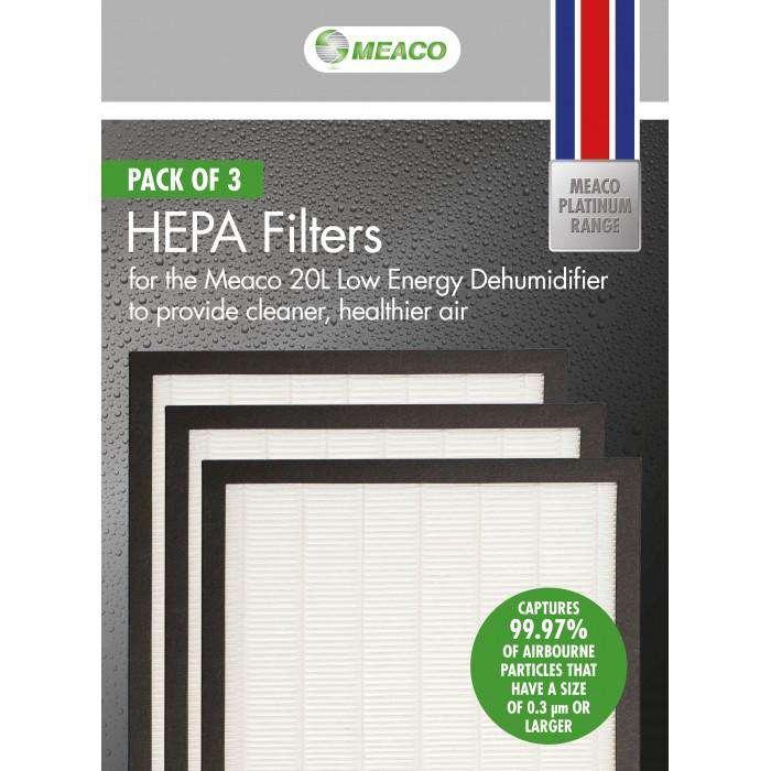 Actual product image Meaco HEPA filter 3-pack of 20L Low Energy (3 x)