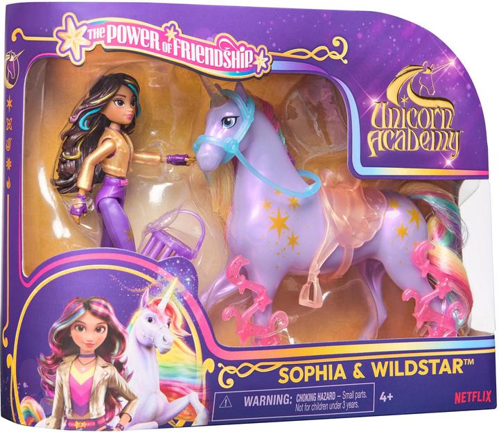 Produktbild Unicorn Academy - Sophia und Einhorn Wildstar (mit echter Mähne und Schweif sowie Bürste)