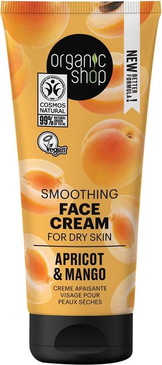 Organic Shop Leichte tägliche Gesichtscreme für trockene Haut, Aprikose und Mango (50 ml) (50 ml, Tagescreme)