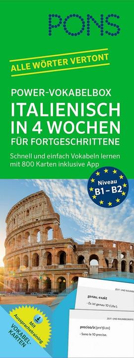 Produktbild PONS Power-Vokabelbox Italienisch in 4 Wochen für Fortgeschrittene (Deutsch, Italienisch, 2018)