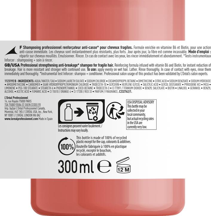 Produktbild L'Oréal Professionnel Série Expert Inforcer - Professional Shampoo (300 ml, Flüssiges Shampoo)
