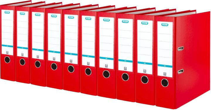 Elba Ordnerbox mit Hebelmechanik Rot A4 (10 Stück) (A4, 80 mm, 10 Stück)