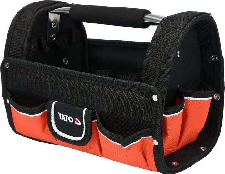 Produktbild Yato Werkzeugtasche 9 Fächer 30,5 x 19 x 22 cm leer Metallgriff offen Klettverschluss klein (1 Teile)