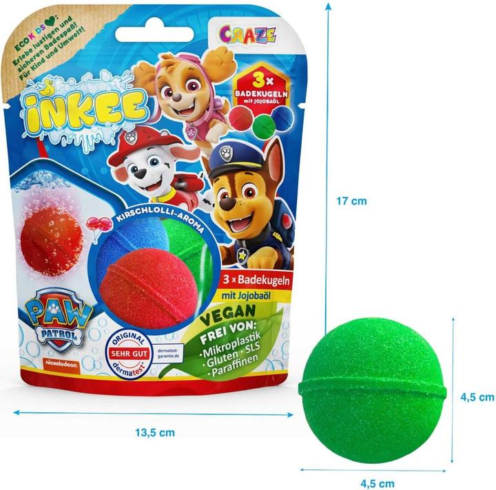 Actual product image Craze Inkee Badekugeln 3er Pack Paw Partol (Bath salts)