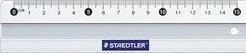 Actual product image Staedtler Metal ruler, made of aluminium, 150 mm long Millimetre scale, embossed graduation, ink edge (15 cm)
