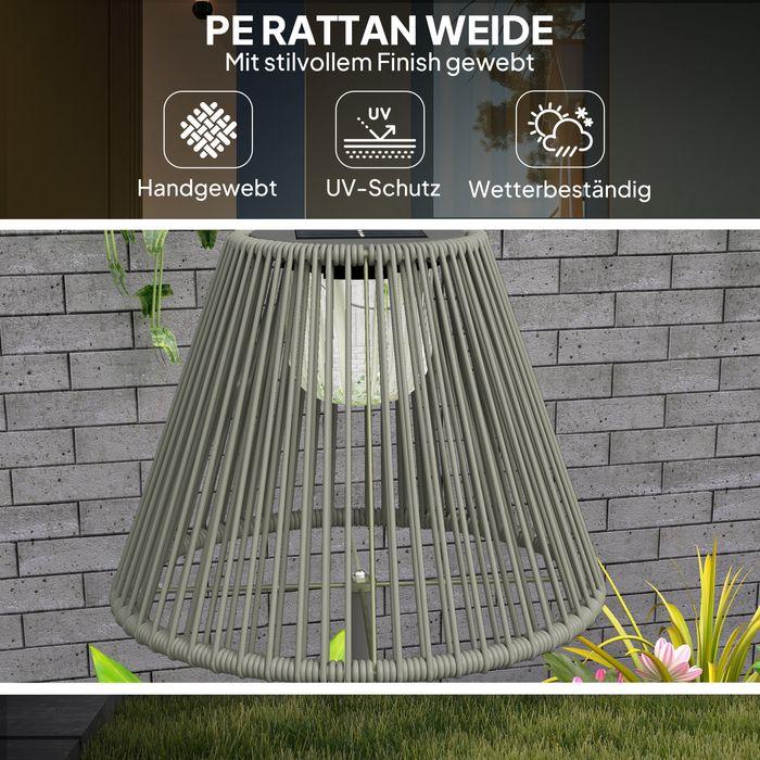 Produktbild Swisshandel24 Stehlampe Rattan Solarlampen mit Lichtsensor Boho-Stil IP44 Ø33x135 cm (15 lm, IP44)