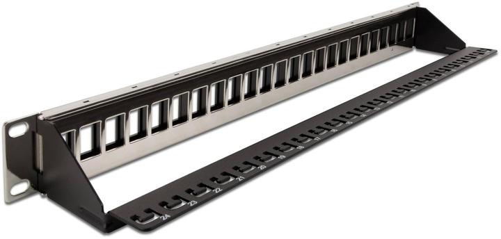 Produktbild Delock 19? Keystone Patchpanel 24 Port mit Entlastungsschiene schwarz