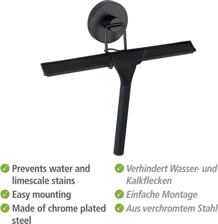Immagine prodotto Wenko Spatola per box doccia Vacuum-Loc 25 cm Nero