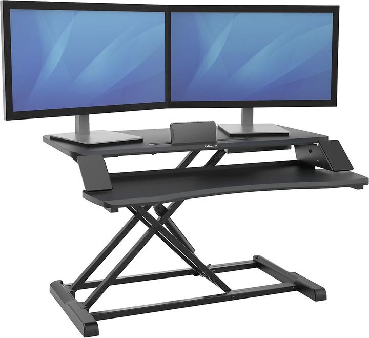 Actual product image Fellowes Corsivo™ sitting/standing workstation, HxWxD 110 x 800 x 615 mm, black.