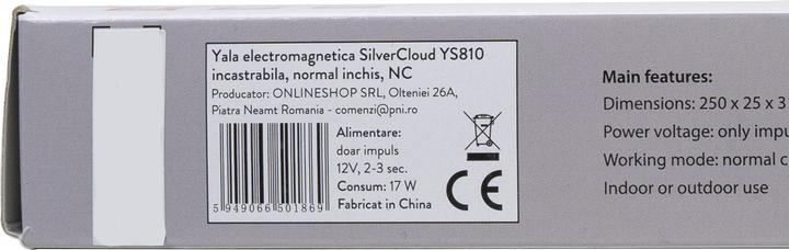 Produktbild SilverCloud Yala elektromagnetisches YS810 integriert, Fail Secure NO (Einsteckschloss)