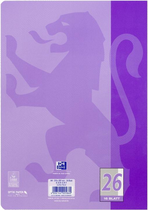 Actual product image Oxford Exercise book, A4, ruling 26 (A4, Checked, Hardcover)