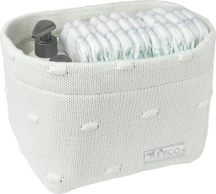 Image du produit Meyco Panier à langer medium Knots blanc cassé