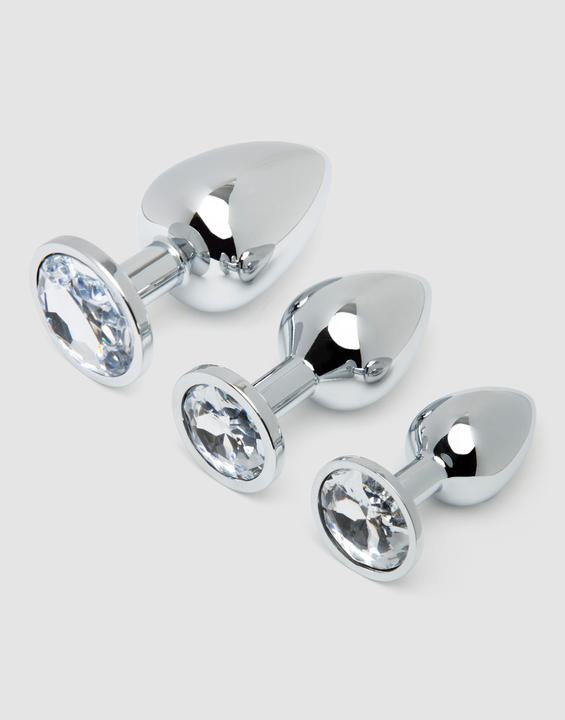Lovehoney Metal butt plug set with crystal