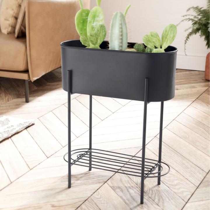 Actual product image FineBuy Planter FB92216 Metal black (21 cm)