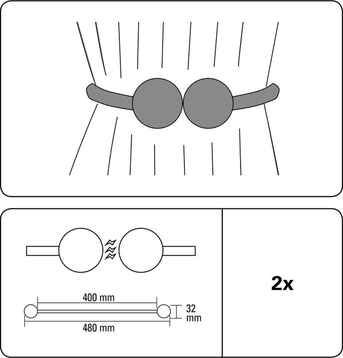 Produktbild Gardinia Raffhalter Flex-V mit Magnet