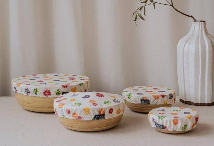 Image du produit Nuts Set de 3 couvercles textiles pour fruits et légumes, S,M,L (3 x)