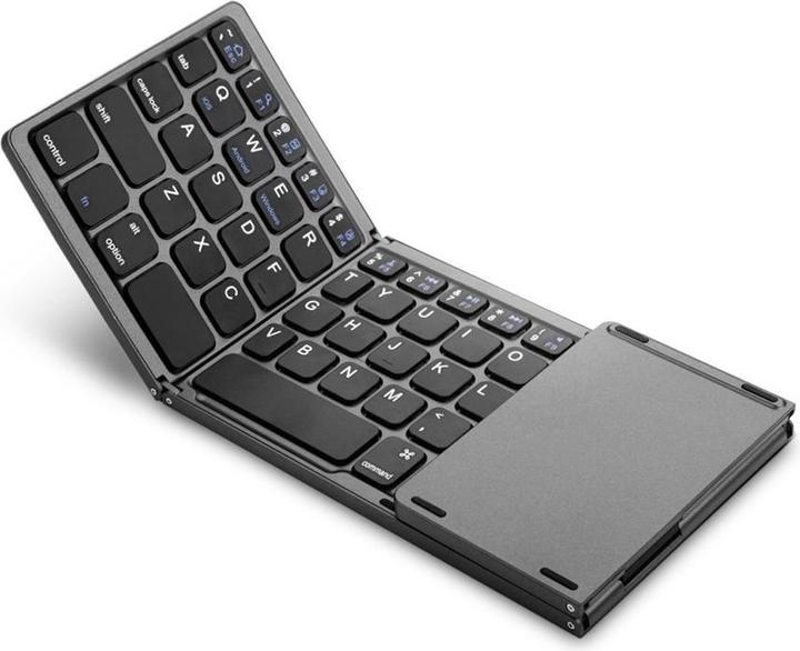 Produktbild Deltalabs Faltbare Mini Bluetooth Tastatur Keyboard (QWERTY) mit Touchpad (US, Kabellos)