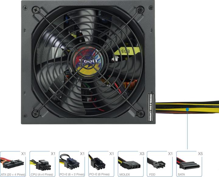 Image du produit Tooq Technology Alimentation ATX TooQ Apolo - 700W (Noir) (700 W)
