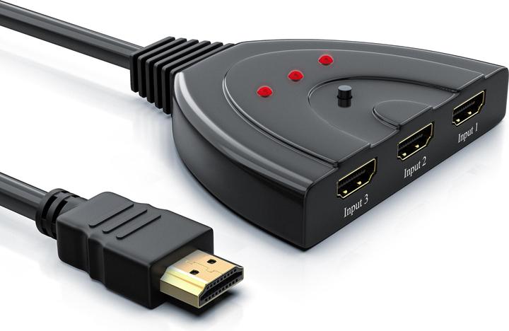 Image du produit CSL Commutateur HDMI 3 ports Full HD 1080p, commutation automatique / 3D / HDCP / CEC