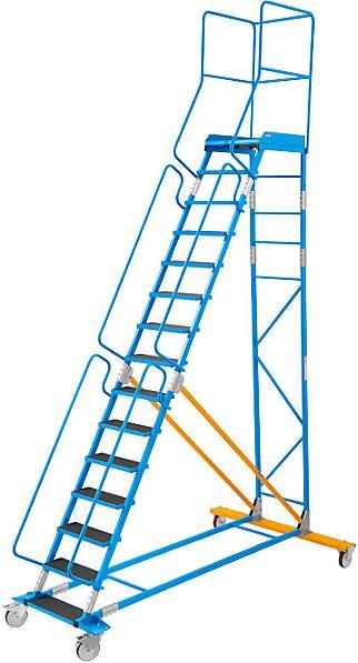 Produktbild eurokraft pro Mobile Podestleiter PREMIUM (Plattformleiter, 161 cm)