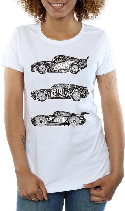 Immagine prodotto Disney Cars Text Racers Maglietta Donna (L)