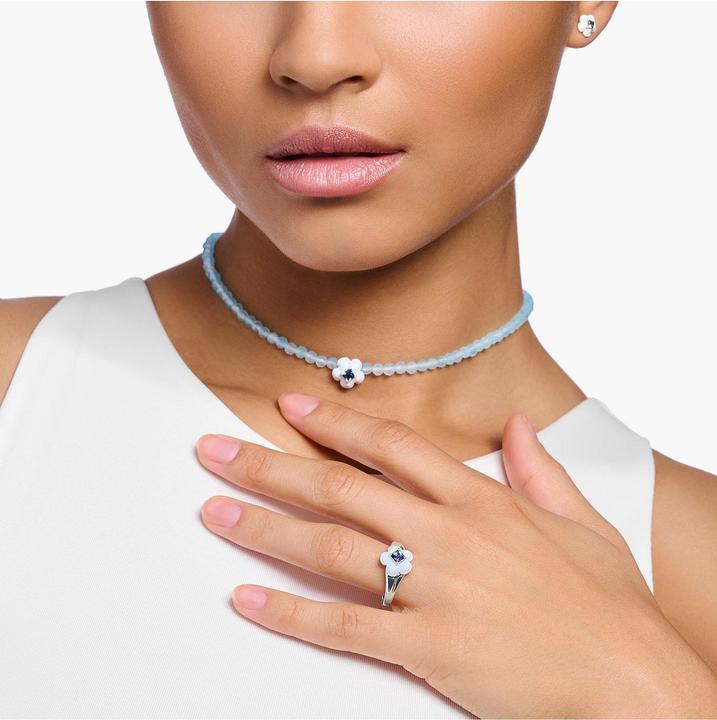 Immagine prodotto Thomas Sabo Anello Fiore con pietra blu Argento (54, 925 Argento)