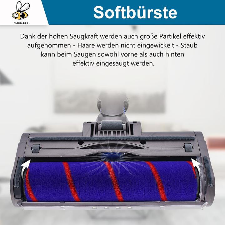 Actual product image Flickbee Soft brush for Dyson V7, V8, V10, V11 replaces 966489