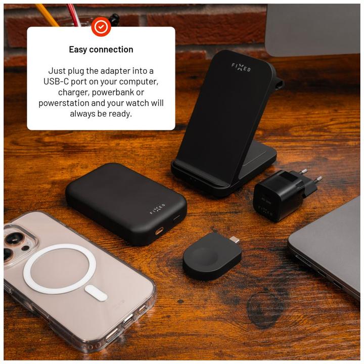 Immagine prodotto Fixed Adattatore di ricarica USB-C per Apple Watch compatibile con Powerstation Uni, nero