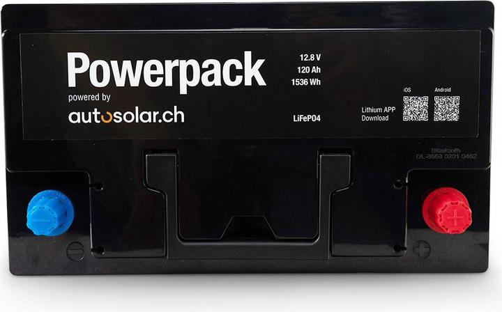 Actual product image Autosolar Lithium battery 120 Ah (equivalent to 240 Ah of an AGM battery) - LiFePo4 solar battery with app (12.80 V, 120 Ah)
