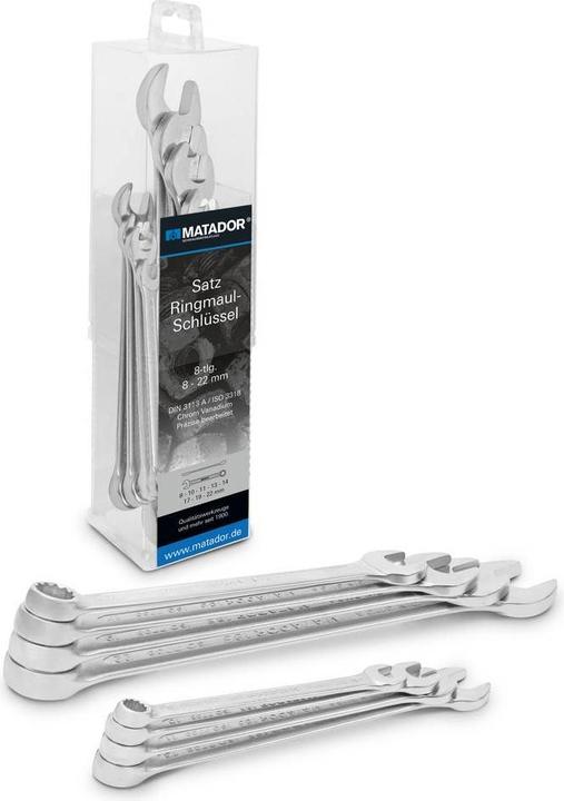 Actual product image Matador Combination wrench set 8 pcs. 8 - 22 mm (19 mm, 14 mm, 22 mm, 10 mm, 17 mm, 11 mm, 8 mm, 13 mm)