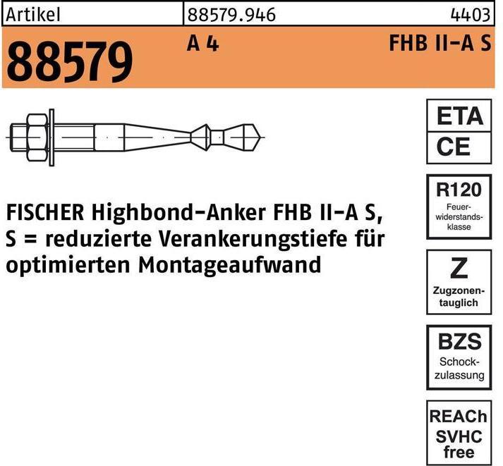 Fischer Ancrage Highbond FHB II-A S M16x95/60 R (10 pcs)