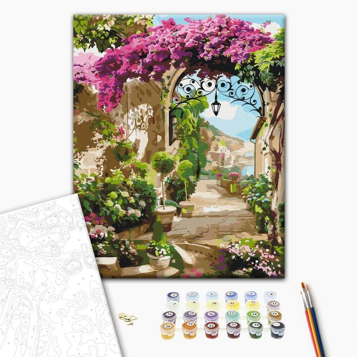 Brushme PEINTURE PAR NUMÉROS, PINCEAU, 40X50CM, ARC DE FLEURS, 1 PC.