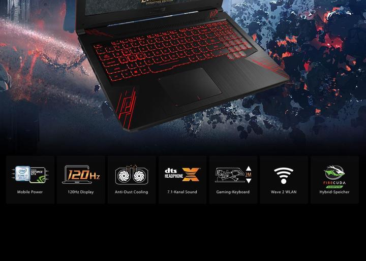 Produktbild ASUS TUF Gaming FX504GD-E41266T (15.60", Intel Core i7-8750H, 16 GB, 256 GB, CH)
